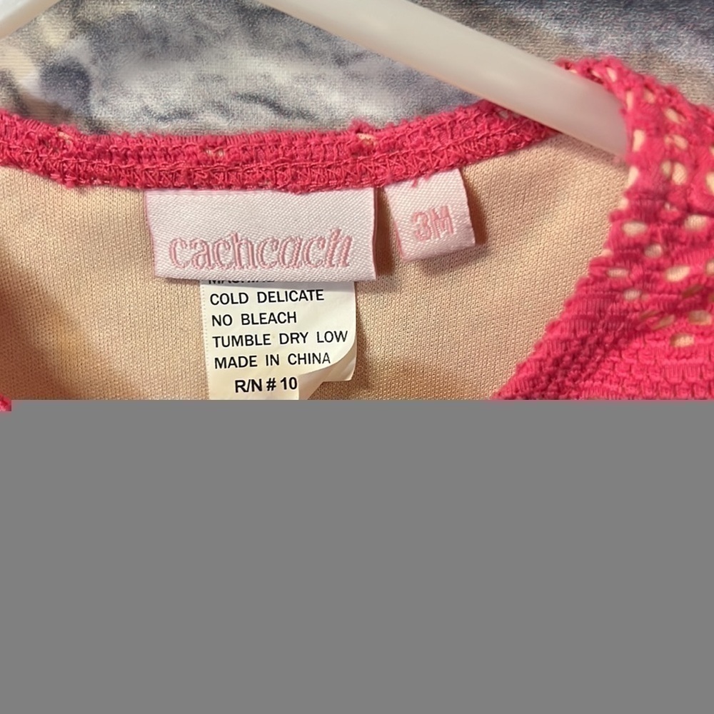 cachcach 3M pink lace overlay ruffle snap legs. bird & flowers appliqué romper - Picture 6 of 9